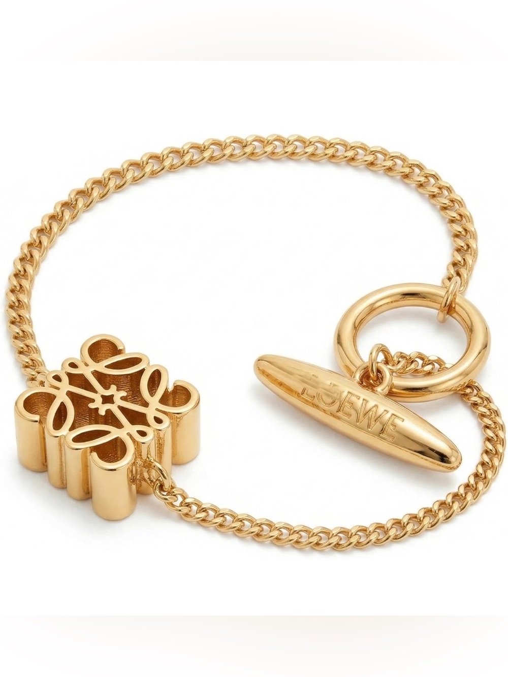Loewe Gold Anagram Toggle Chain Bracelet (Inspired)